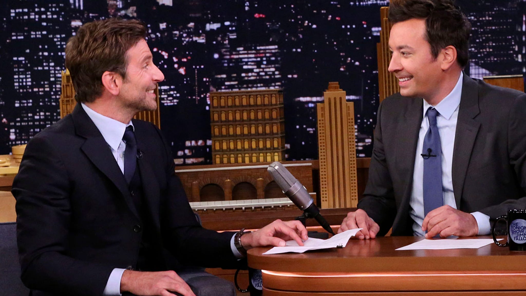 Bradley Cooper And Fallon Can T Stop Laughing Leave Studio Mid Interview