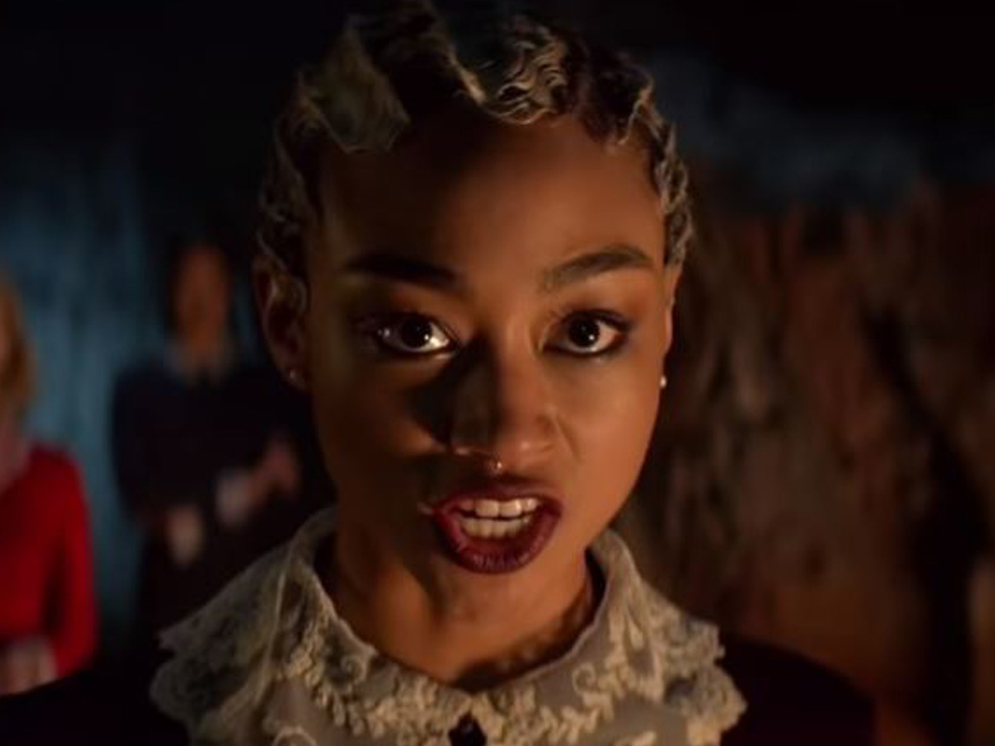 Tati Gabrielle of The Chilling Adventures of Sabrina Wore Two Different  Colors of Eyeshadow