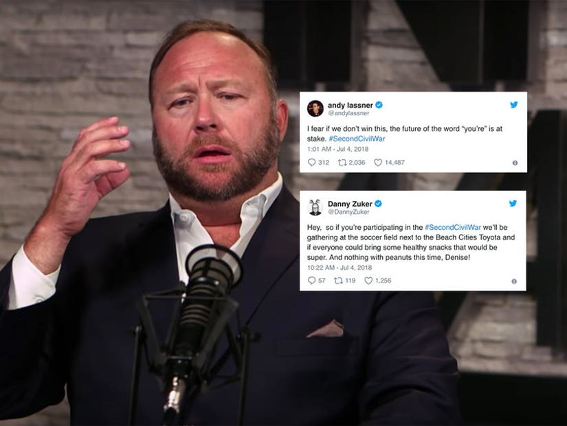 Hollywood and Beyond Kicks Off 4th of July Ridiculing Alex Jones' 'Second  Civil War' Claim