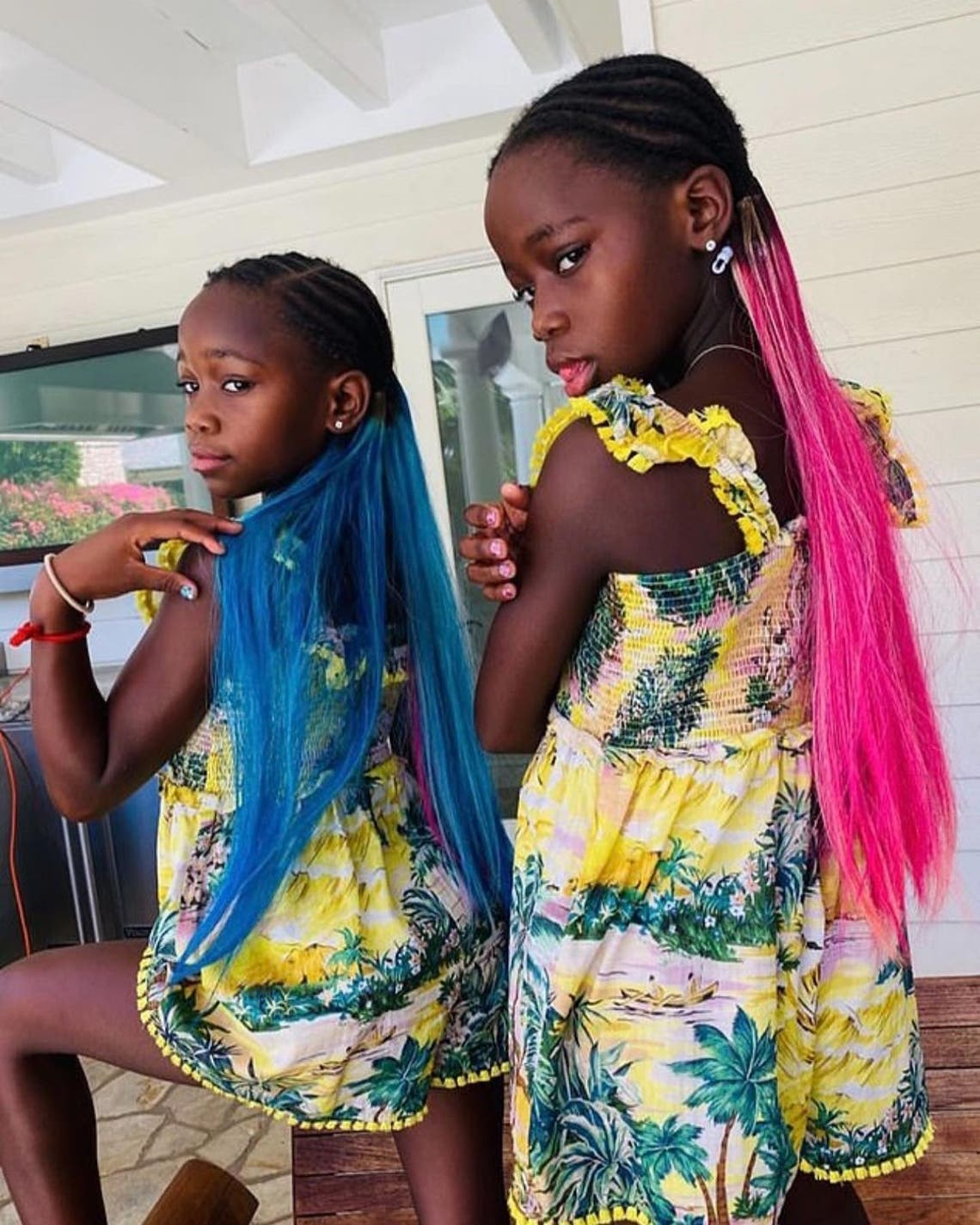 "Happy Birthday Stella and Estere!!!! 2 Beautiful Souls……….who bring nothing but Joy to everyone they meet. 🙏🏼. So Grateful to have you both in my life."