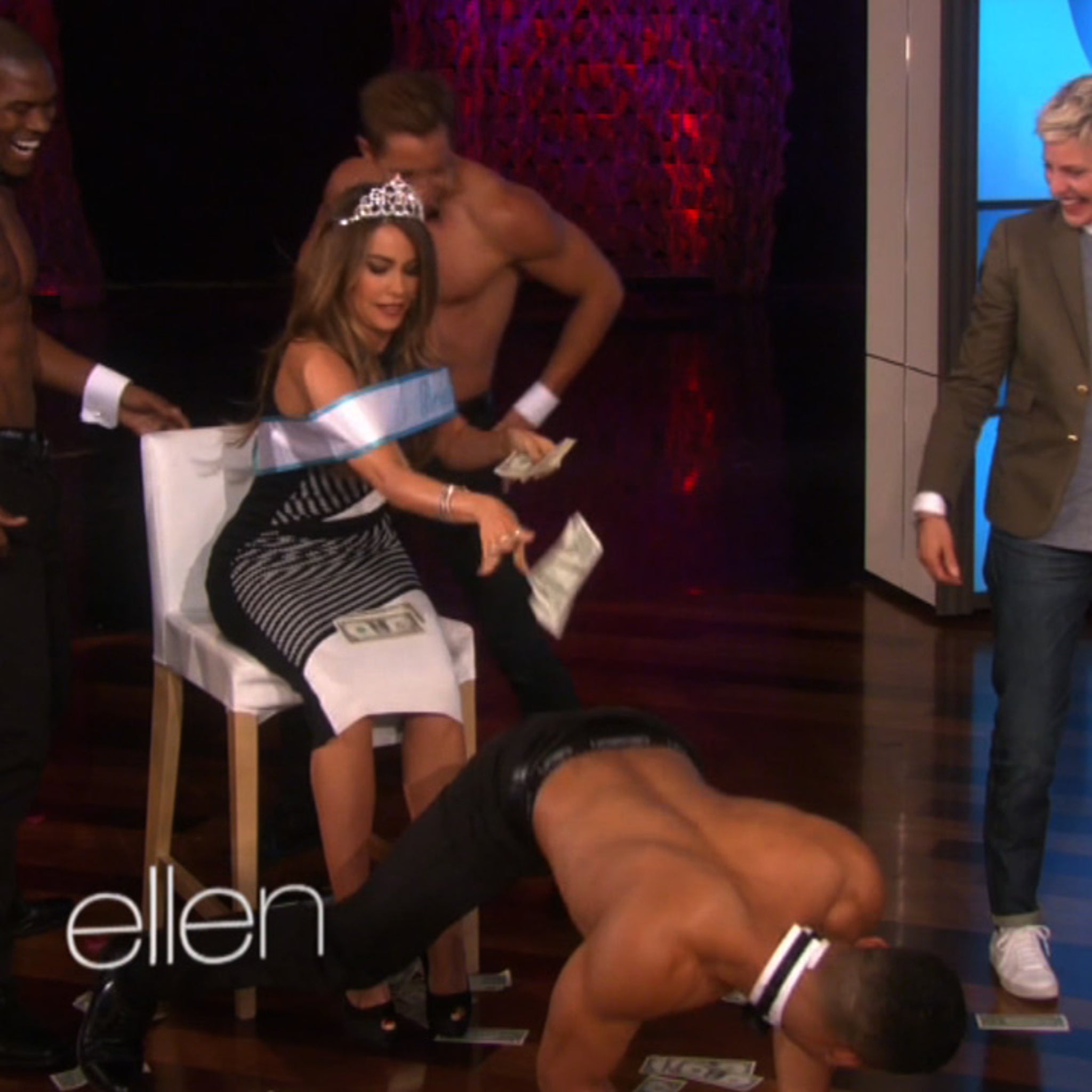 Ellen DeGeneres Surprises Sofia Vergara With "Magic Mike" Strippers!