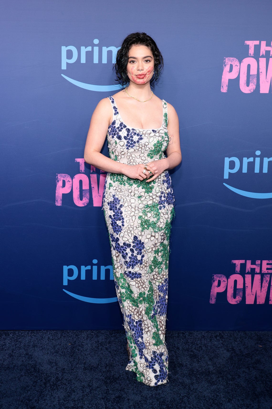 Auli'i Cravalho attends Prime Video's "The Power" New York Premiere at DGA Theater on March 23, 2023 in New York City. In an interview with Entertainment Tonight she revealed the handprint was in honor of No More Stolen Sisters. "I’m grateful to wear Naeem Khan as a dress, and I’m also representing No More Stolen sisters, and bringing light to murdered and Indigenous women," she said -- adding that the cast was "lucky enough to be filming in Vancouver for The Power, and I saw many a monument about it, and I’m so grateful to be working on a film based on female empowerment.”