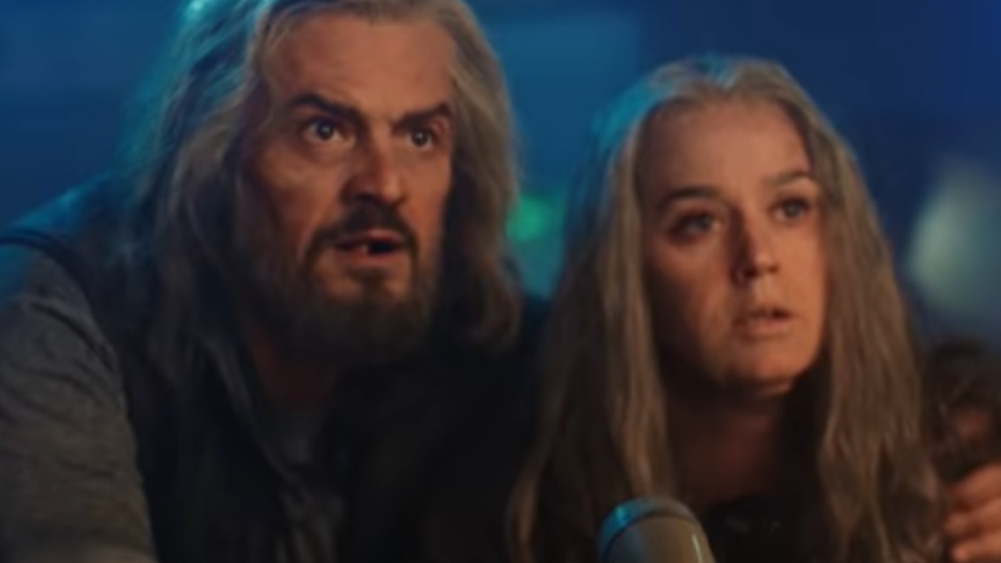 Katy Perry & Orlando Bloom Transform Into Aged Freedom Fighters to