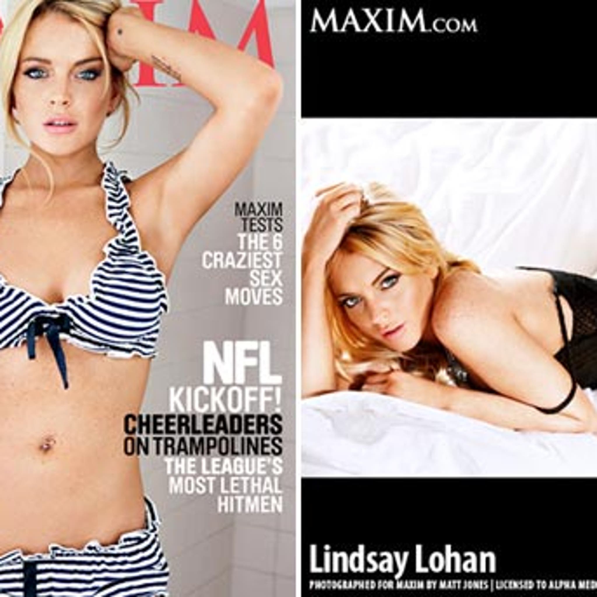 Lohan in Stripes Before Jail for Maxim