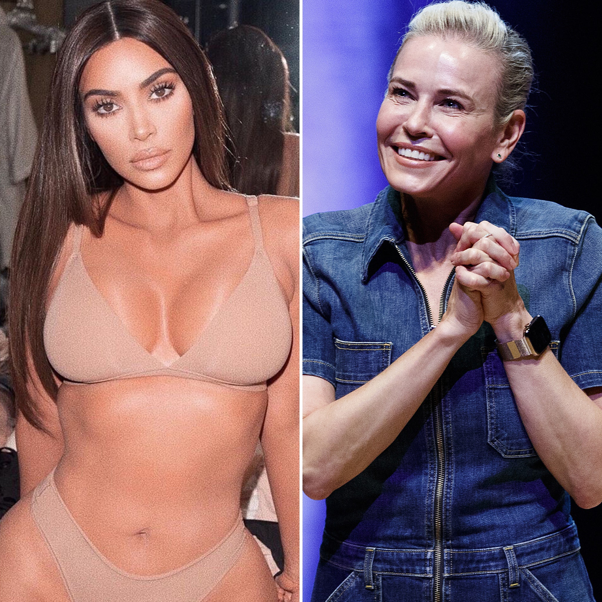Jojo Siwa Nude Pussy - Kim Kardashian Reacts to Chelsea Handler's SKIMS Video on Instagram