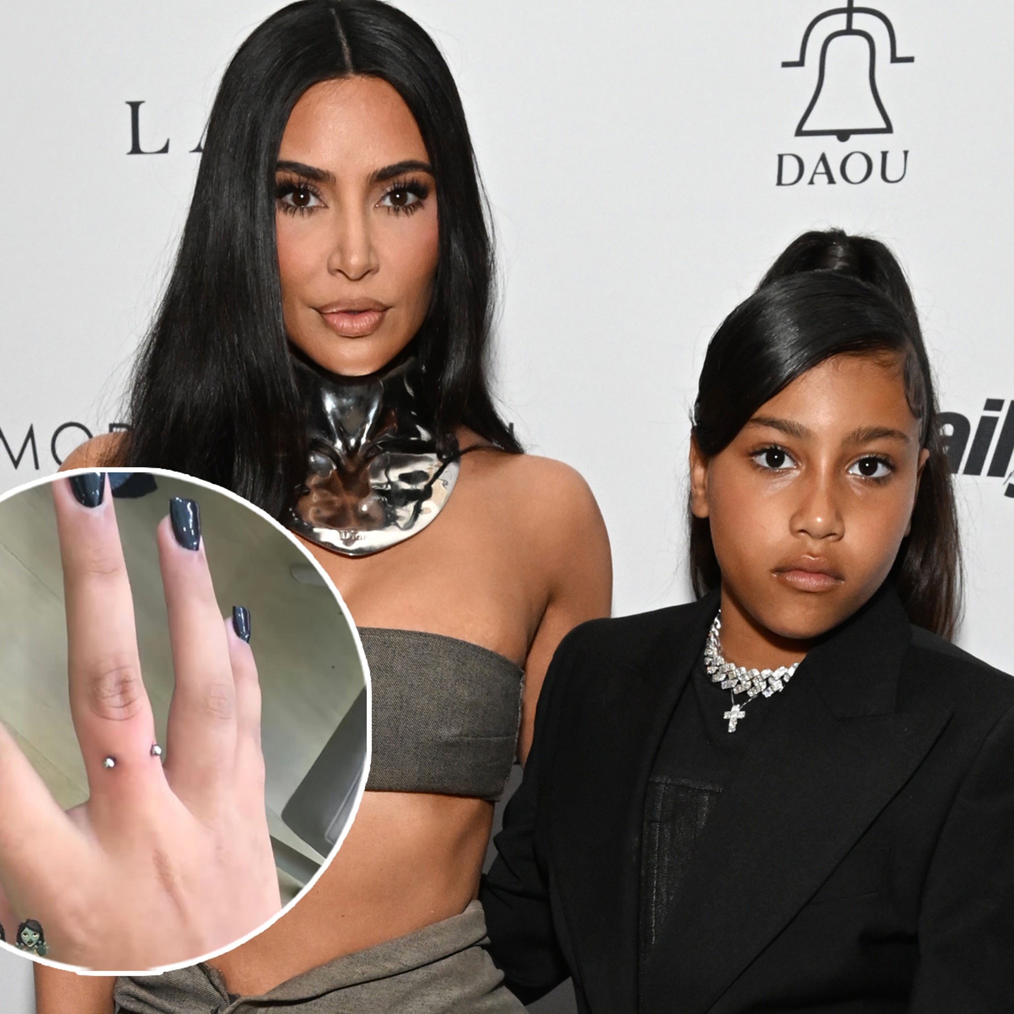 Kim Kardashian and North West React to Criticism of 12-Year-Old's Finger  Dermal Piercing, image size:2048x2048