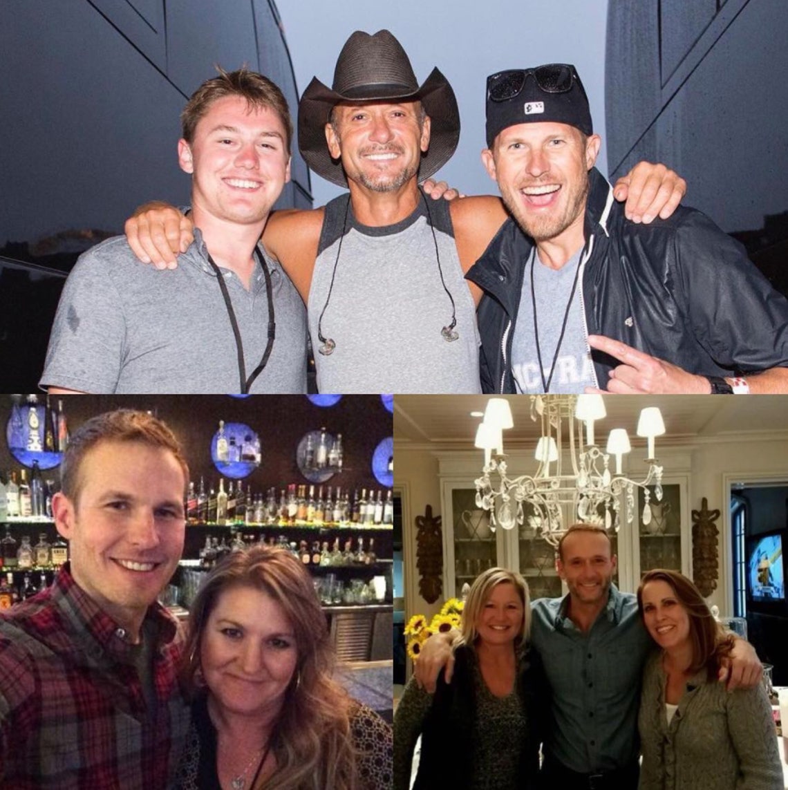 "This is the best support group a man can have! #nationalsiblingsday" Tim McGraw and his siblings.