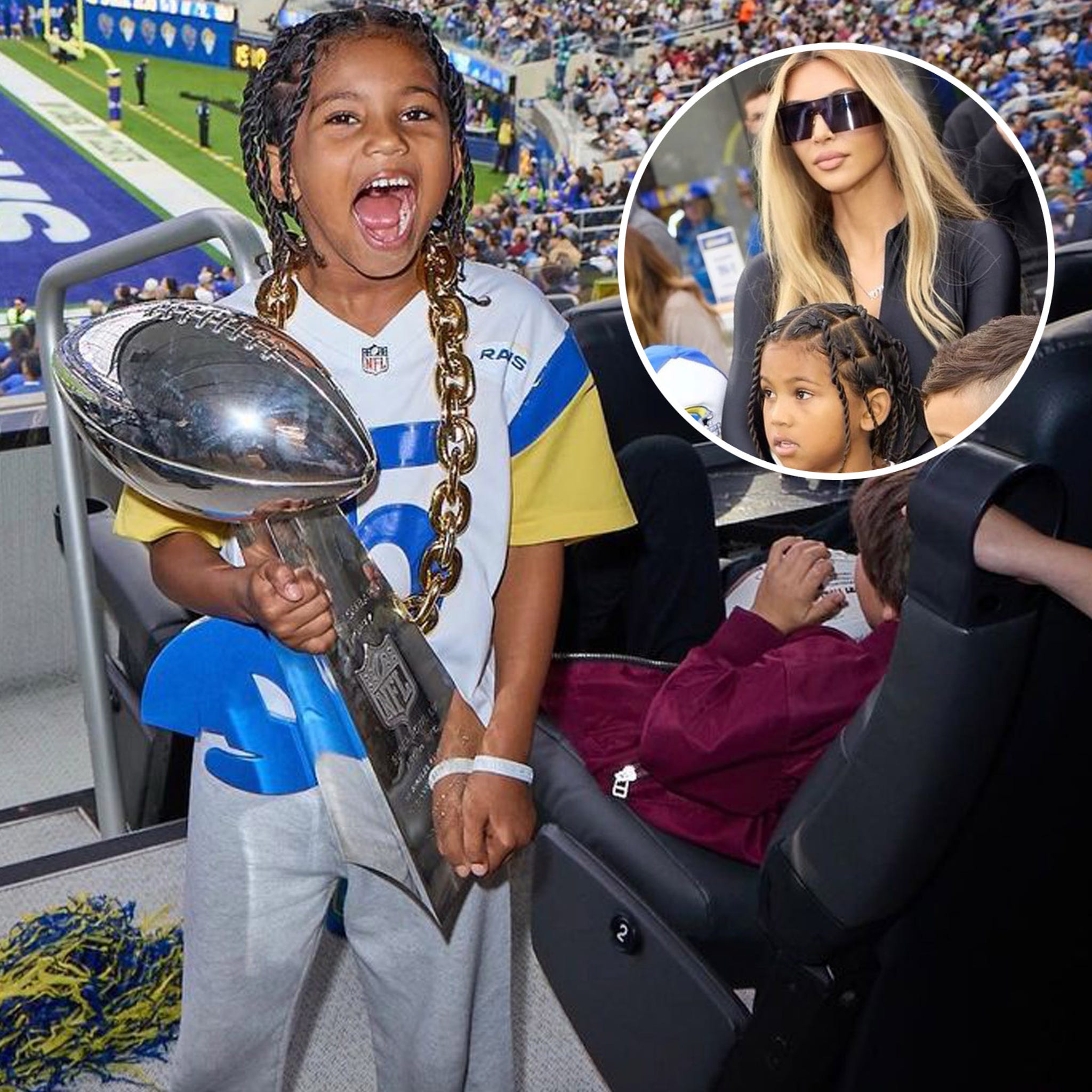 Kim Kardashian and Son Saint, 6, Spend Day Enjoying L.A. Rams Game