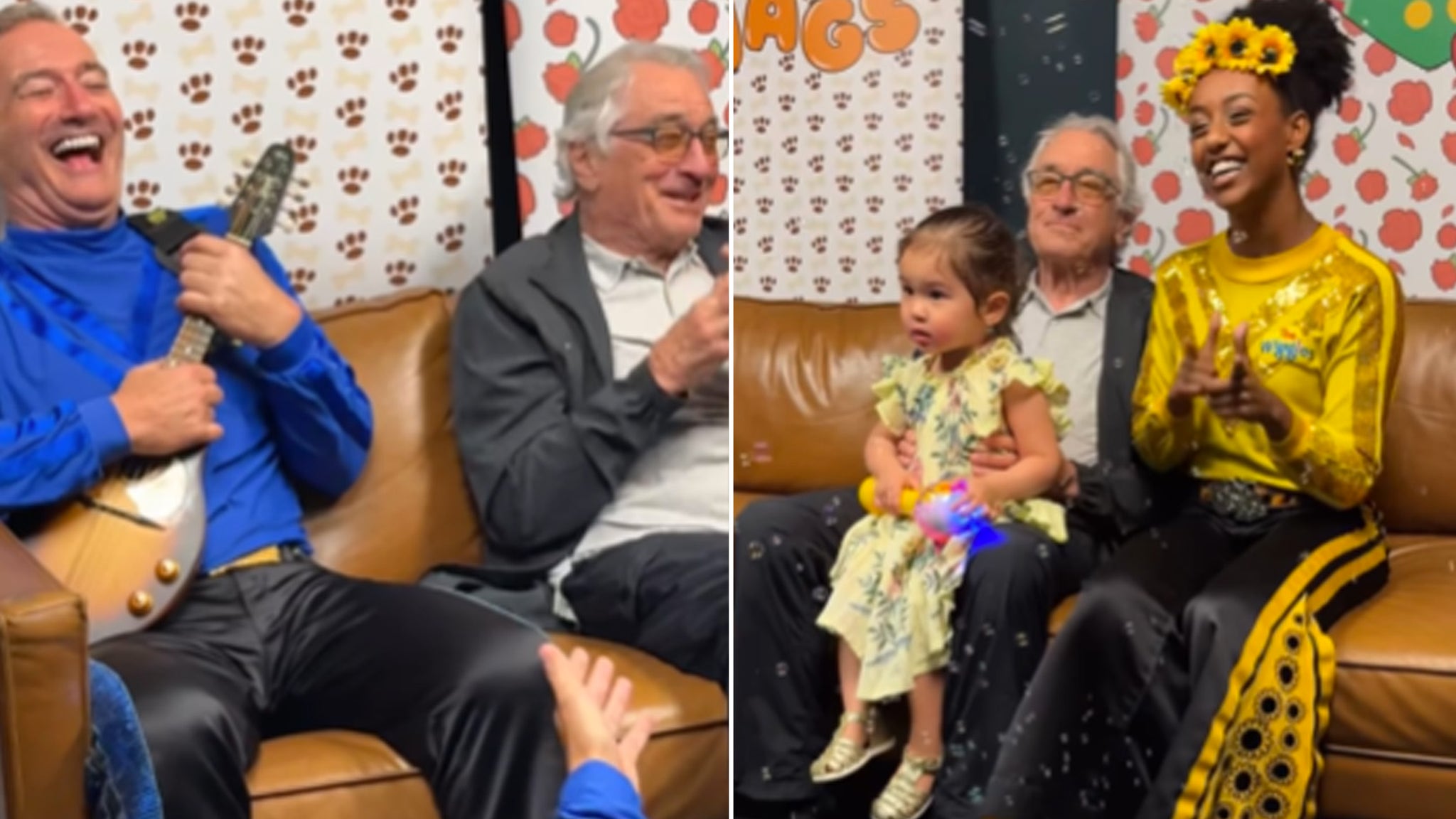 Robert De Niro Takes 2-Year-Old Daughter Gia To Meet The Wiggles Backstage