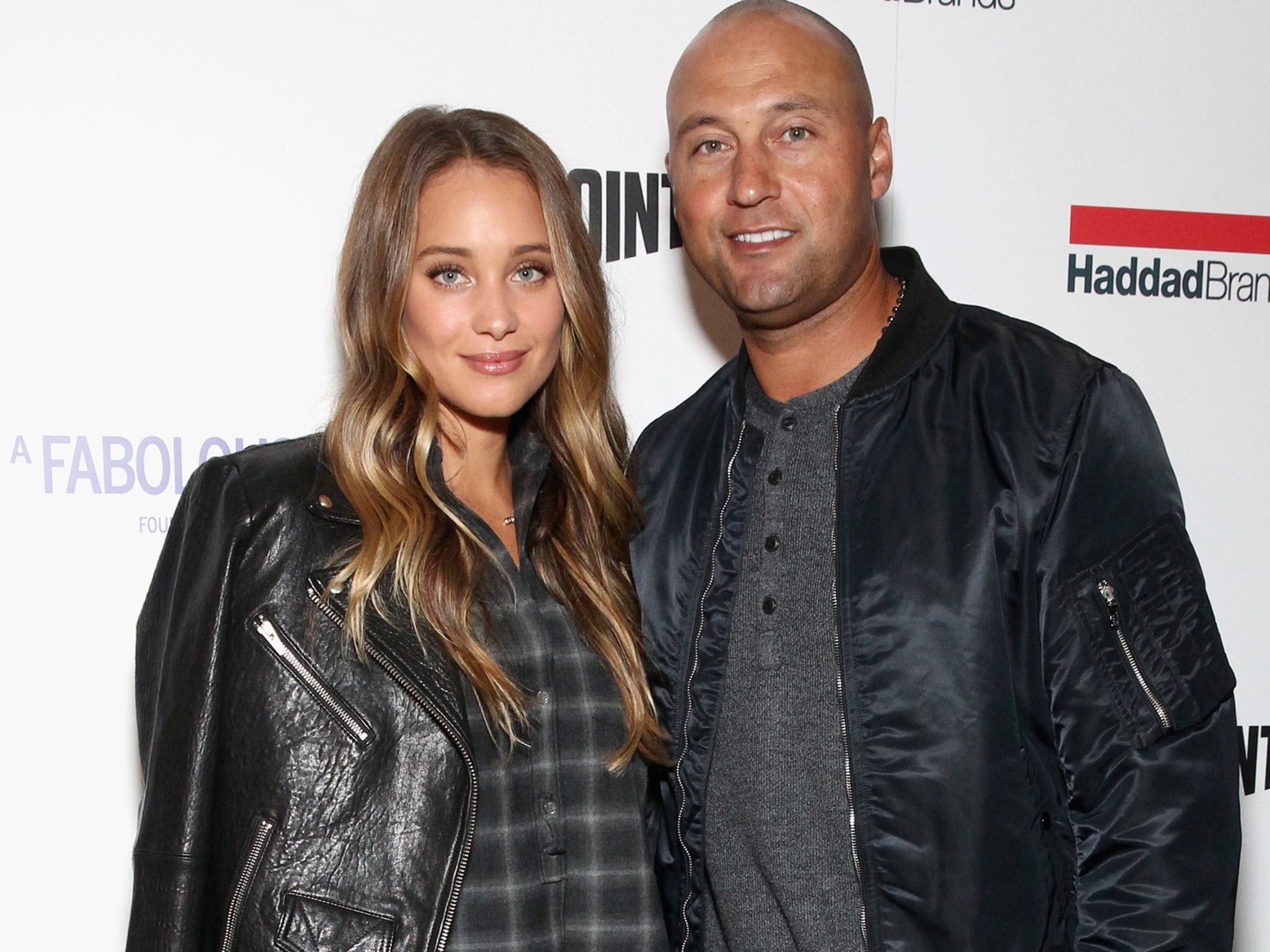 Derek and Hannah Jeter step out with baby girl