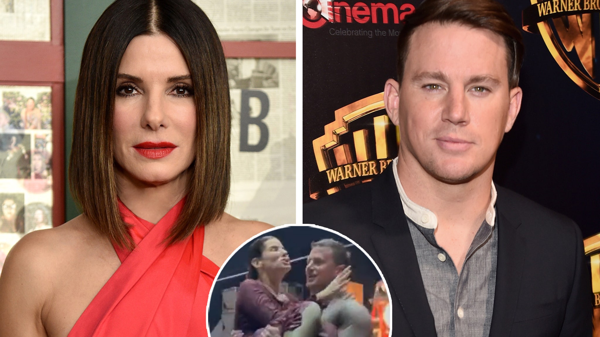 Channing Tatum Jumps Into Pool Holding Sandra Bullock After Filming on ...