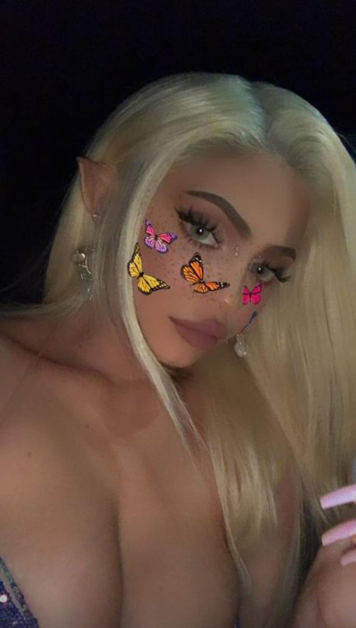 Kylie Jenner dressed as a fairy for her late night party.