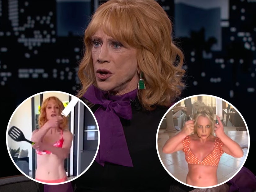 Kathy Griffin Spoofs Britney Spears Knife Video While Promoting