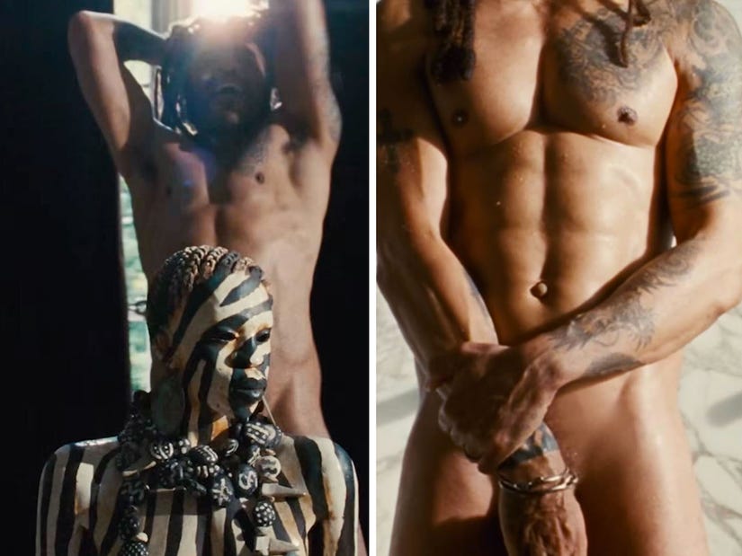 Nude Lenny Kravitz Uses Fingers To Hide His Ahem In NSFW Music Video