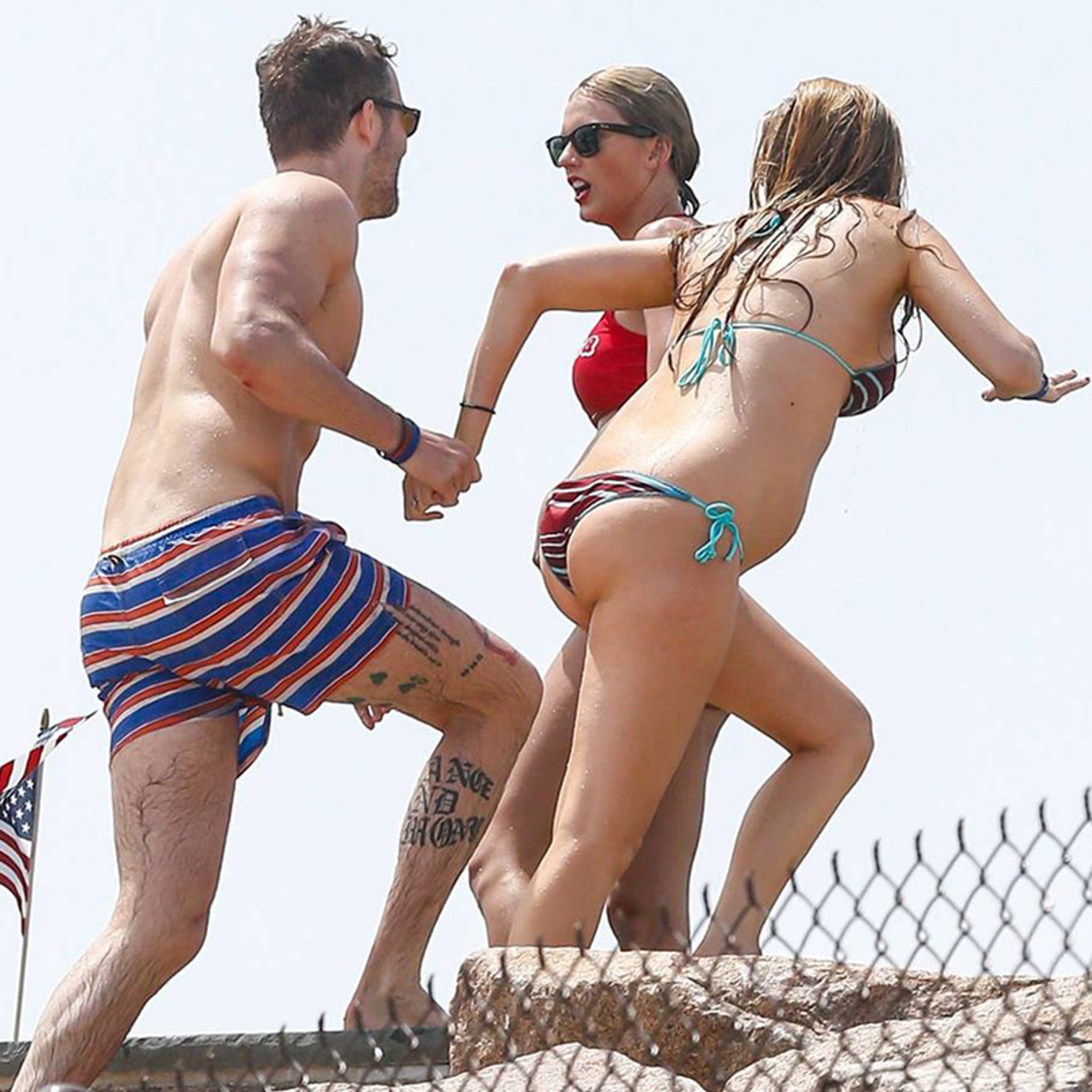 Ryan Reynolds Shows Off Crazy Leg Tattoos During July 4th Getaway With  Blake Lively