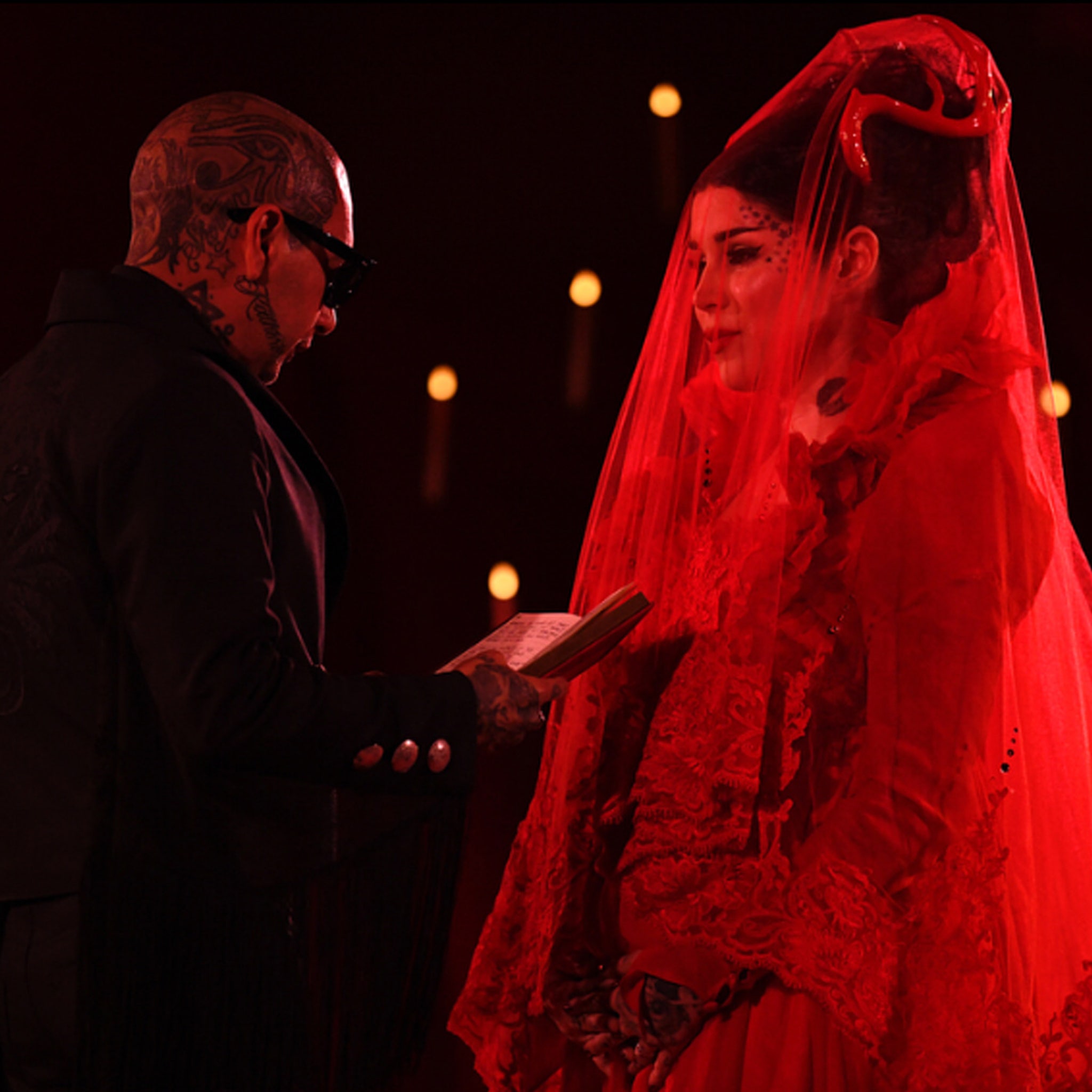 Kat Von D's Wedding Dress Designer Reveals How That Red Creation (Exclusive)