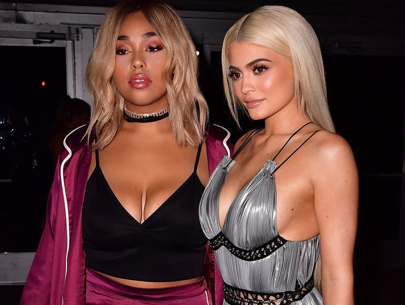 Kylie Jenner's ex-BFF Jordyn Woods shows off major cleavage in tight dress  as fans think former pals are 'still friends