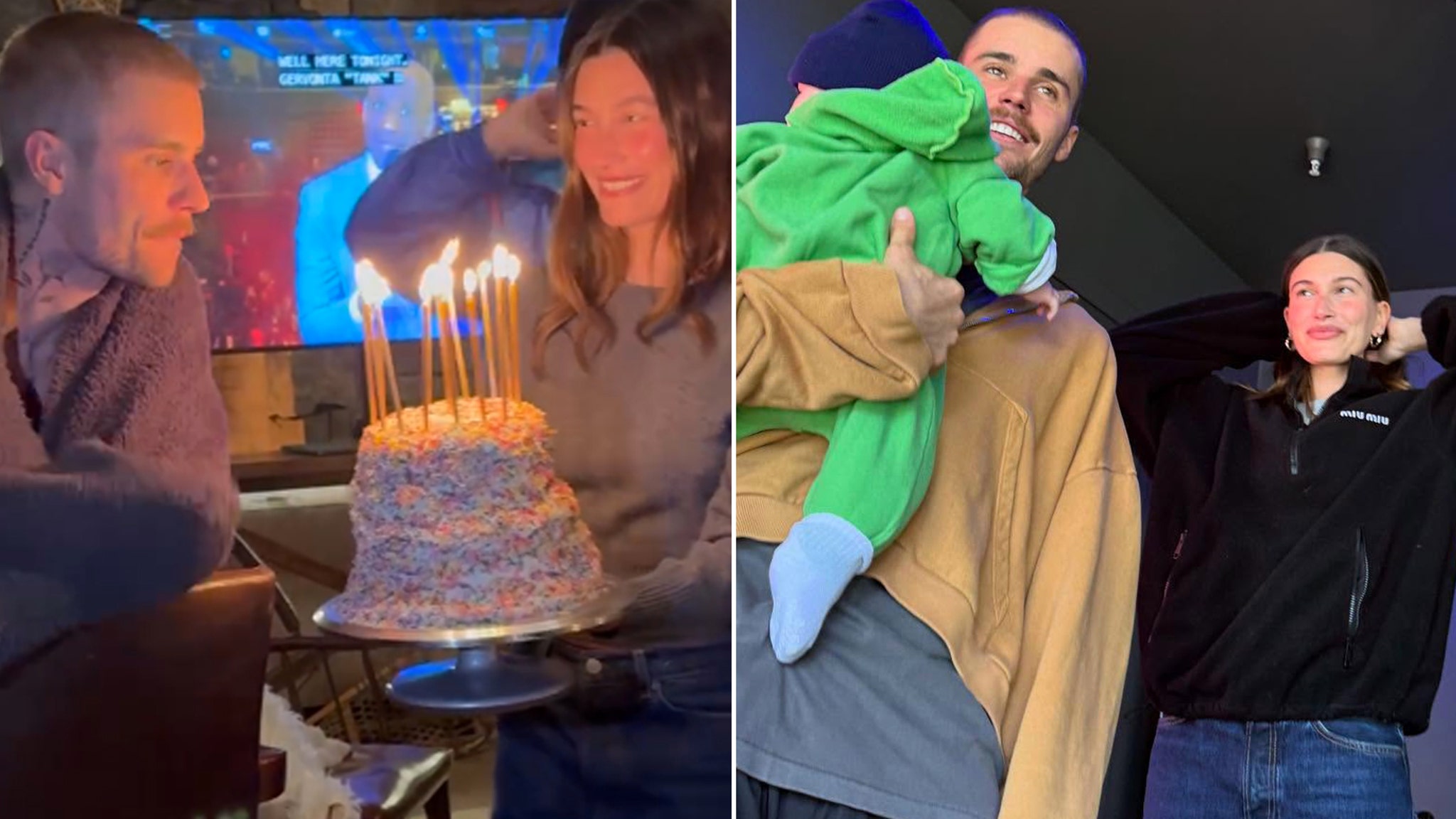 ジャスティンビーバーの31歳の誕生日の祝賀会、ヘイリー、息子のジャック＆フレンズと