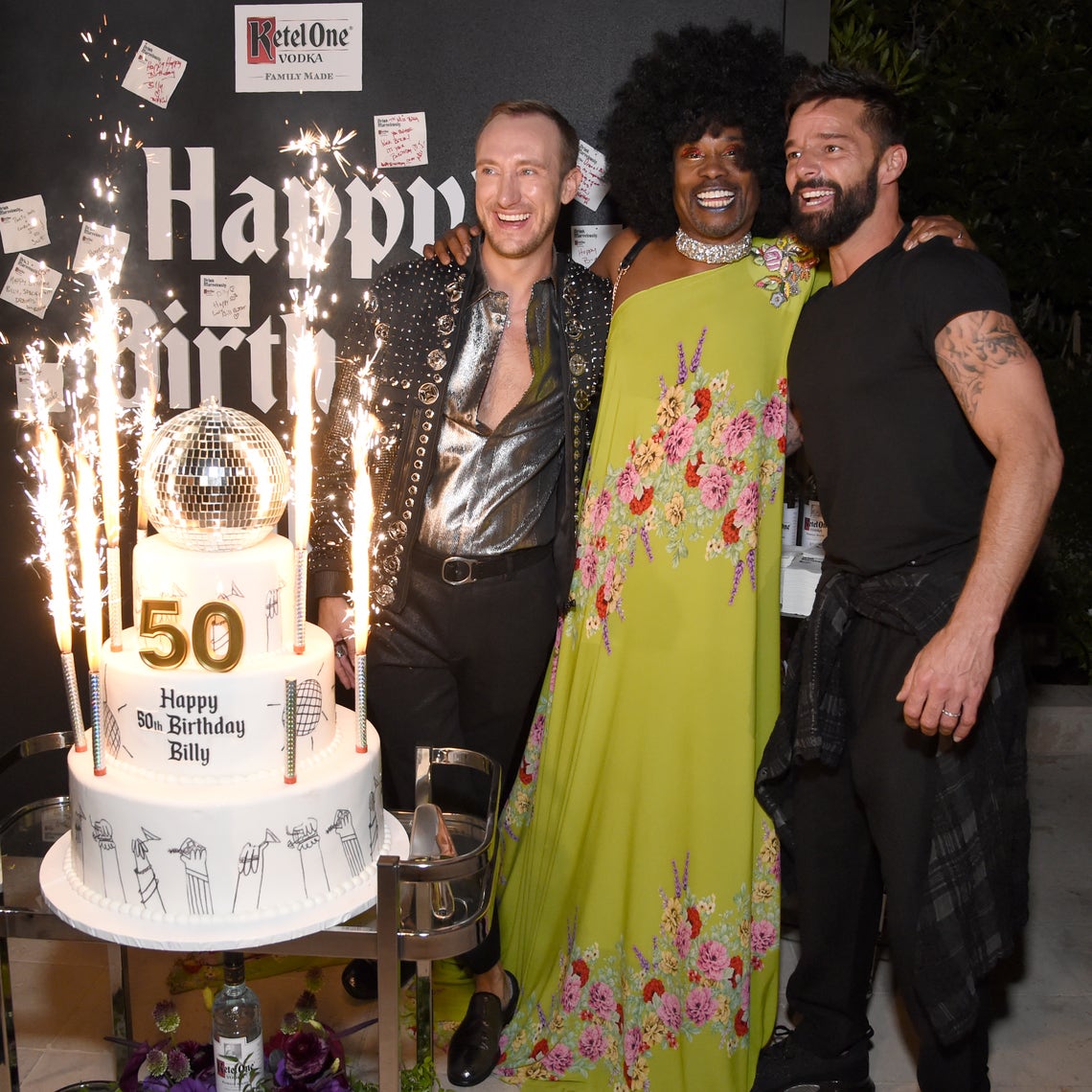 Adam Smith, Billy Porter and Ricky Martin celebrate Billy Porter's Marvelous 50th Birthday hosted by Ketel One Family Made Vodka, ahead of the 71st Emmy Awards on September 18, 2019 in Los Angeles, California.