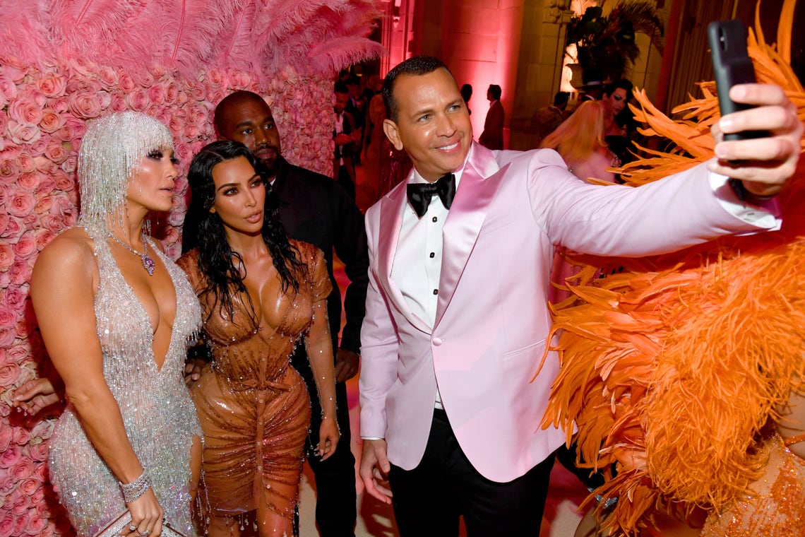 Jennifer Lopez, Kim Kardashian and Alex Rodriguez