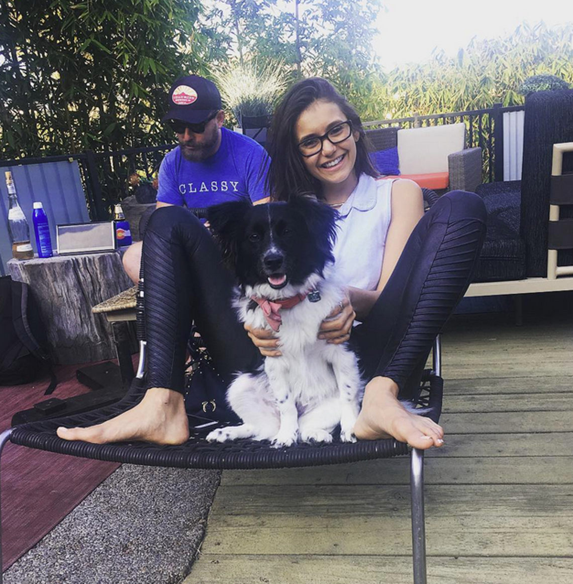 Nina Dobrev Takes Her Cute Dog Maverick for a Walk with Boyfriend