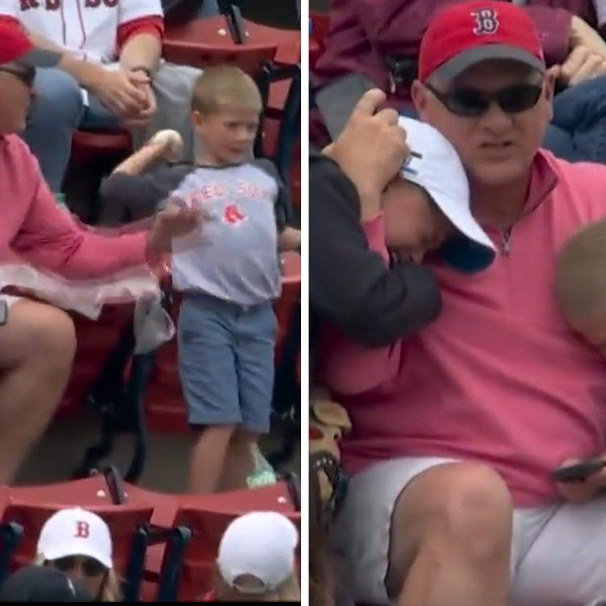 Young Red Sox fan loses it after brother throws ball away