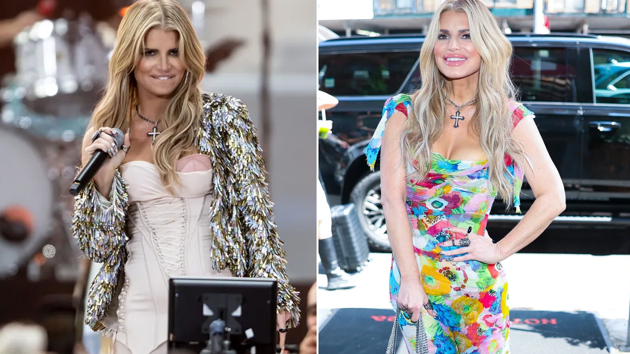 Jessica Simpson Has Wardrobe Malfunction Performing In Lace-Up Dress on TODAY