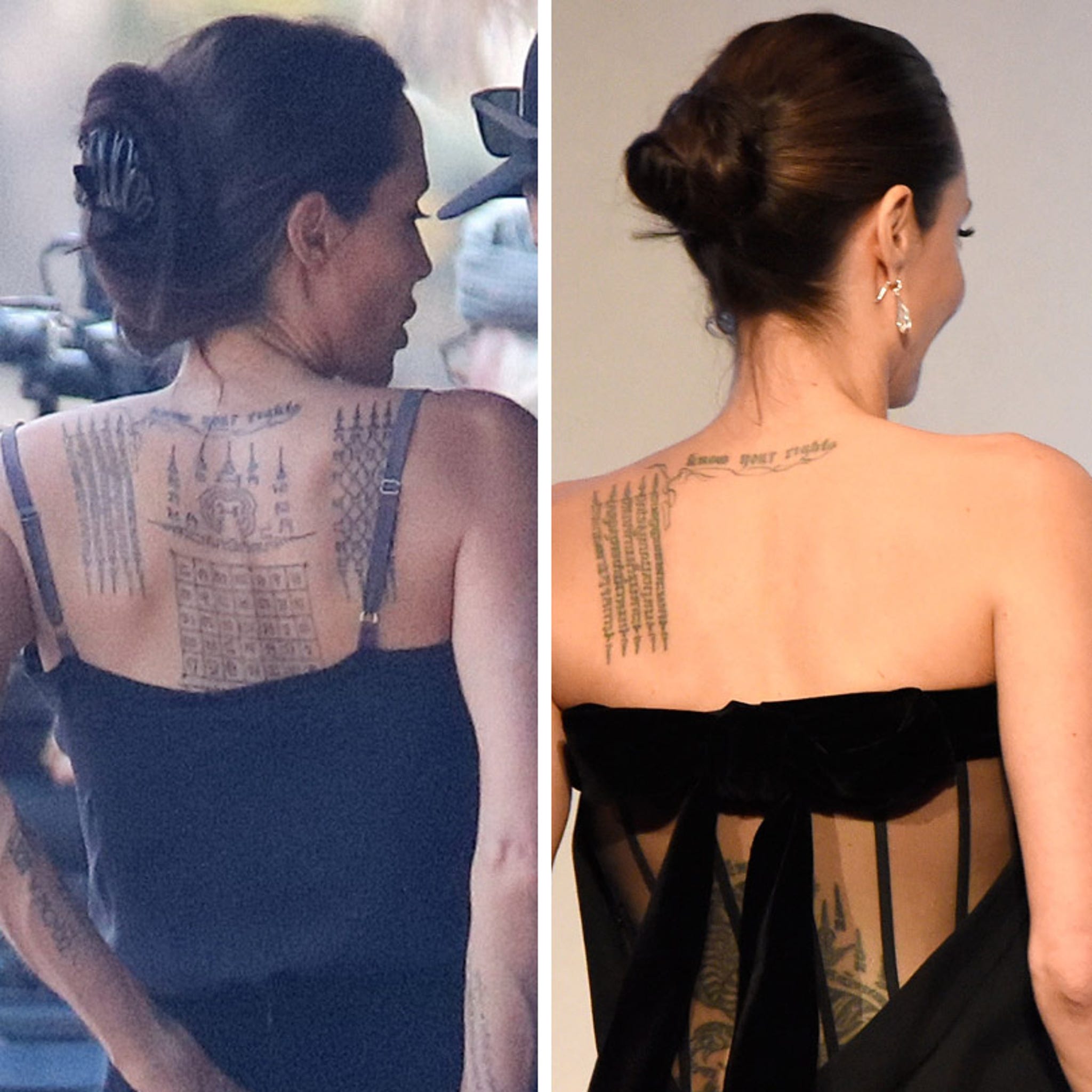 Angelina Jolie Got Three New Tattoos On Her Back -- And They'Re Massive!