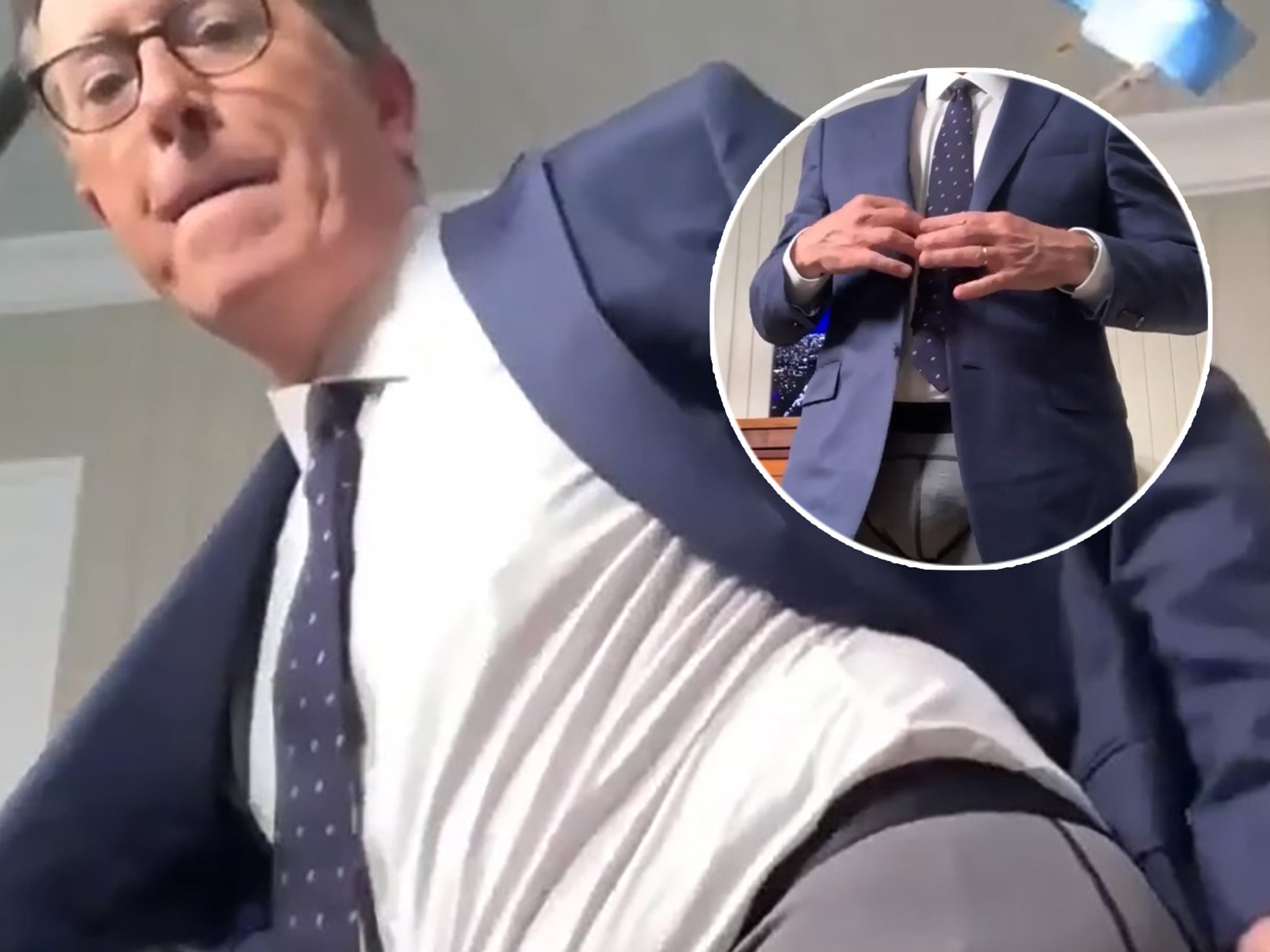 Stephen Colbert Opts Not to Wear a Suit from the Waist Down for