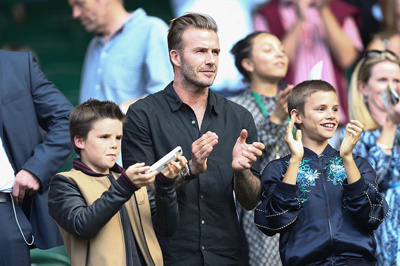 David Beckham Brings Sons Cruz Romeo To Wimbledon