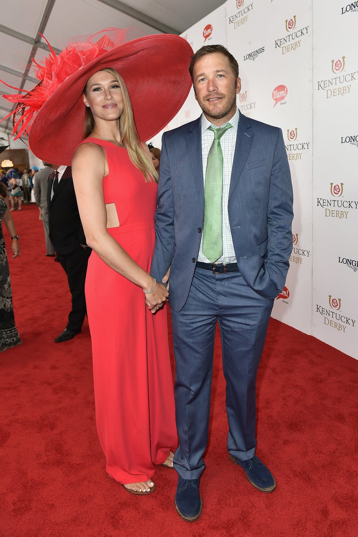 Justin Hartley and fiance Chrishell Stause on red carpet at Kentucky Derby  2017