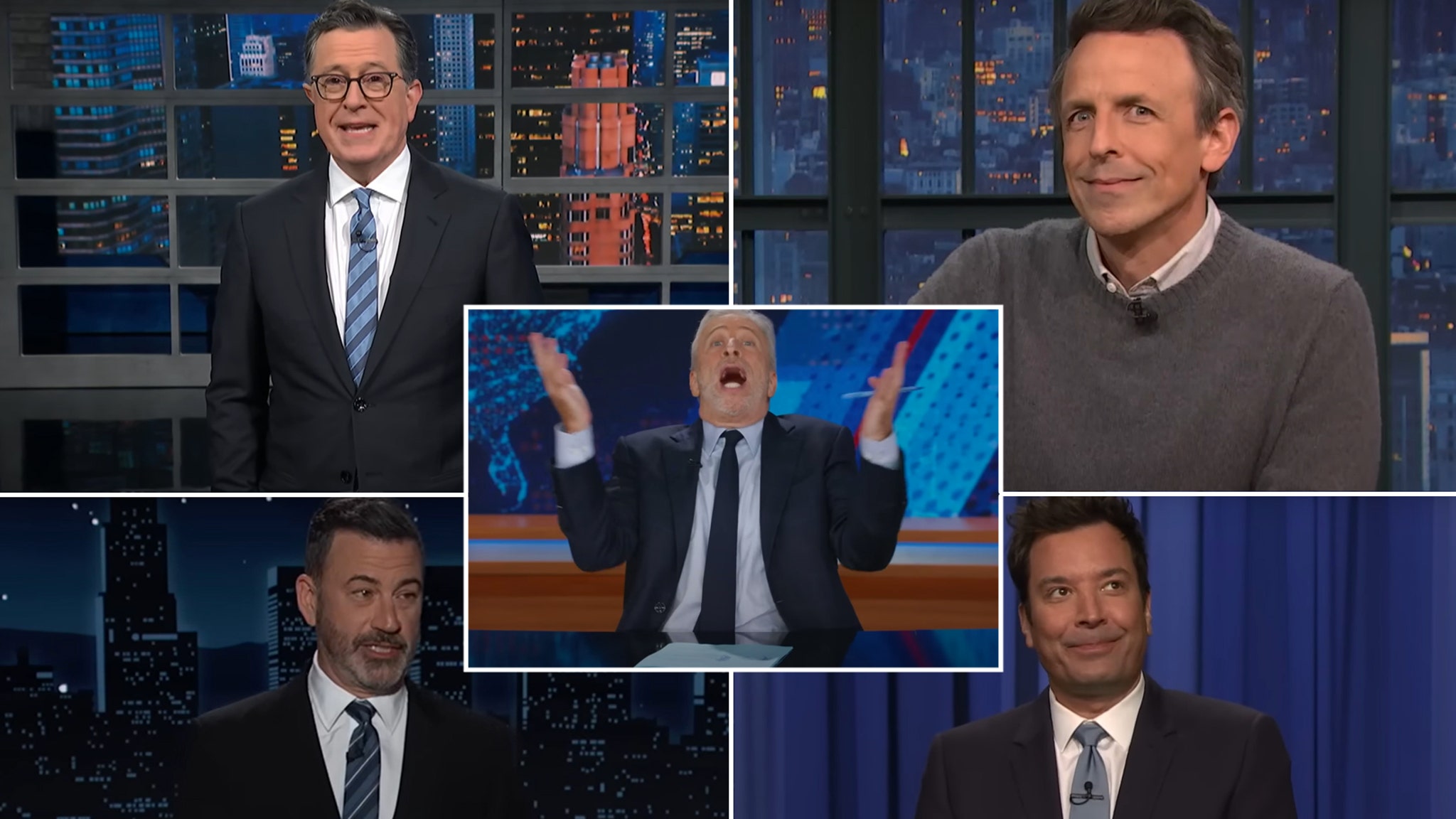 Late-Night Hosts Laugh at 'Trump's Big Stupid Birthday Parade,' Celebrate 'No Kings' Protests