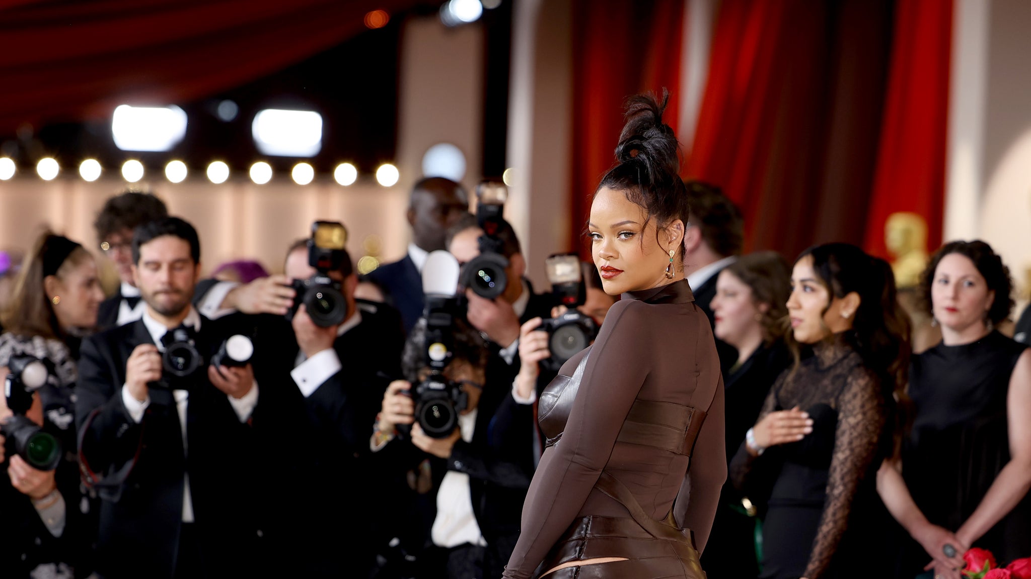 All the Most Gorgeous Photos of Pregnant Rihanna at the 2023 Oscars
