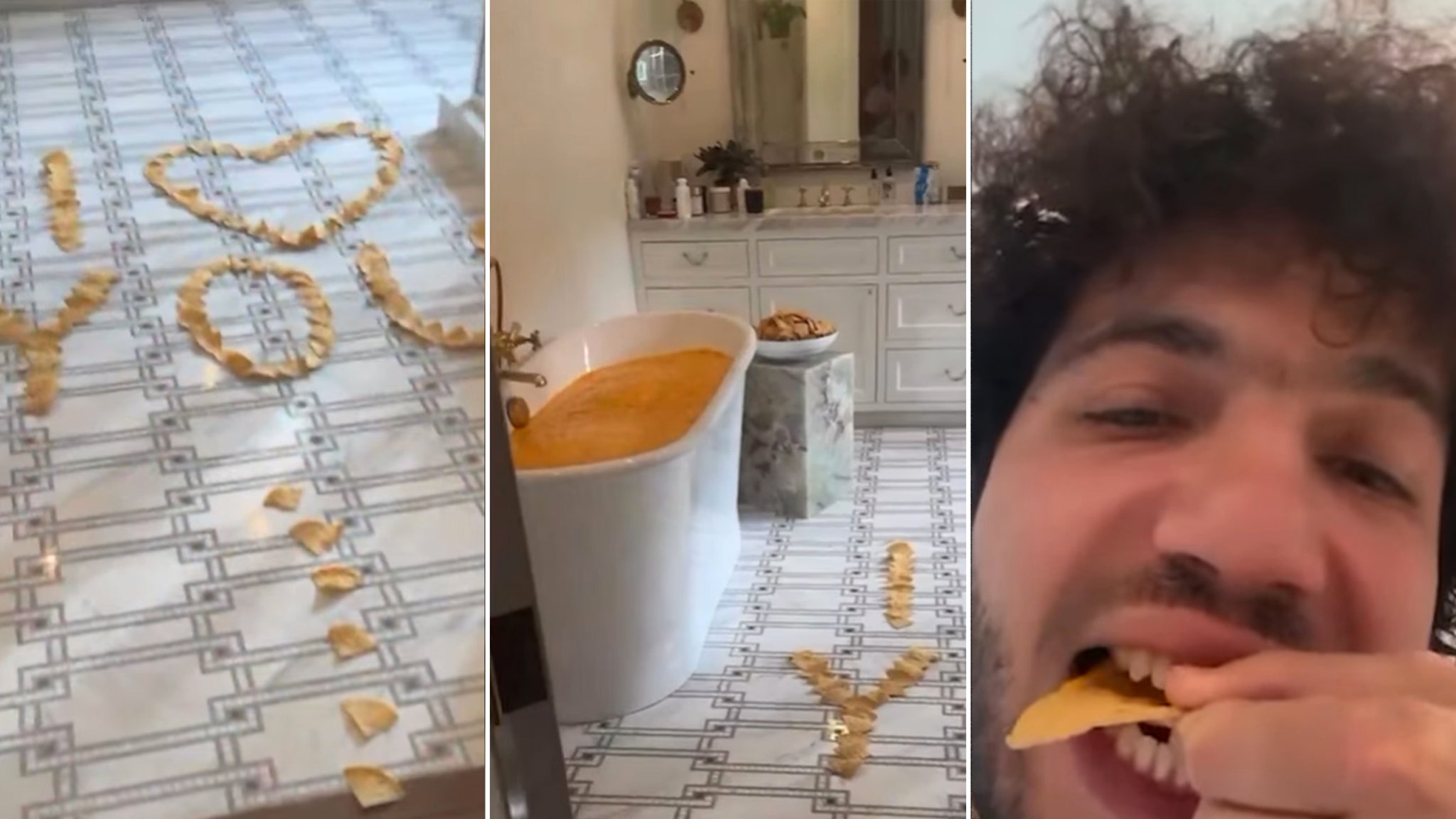 Benny Blanco Surprises Selena Gomez with Bathtub Full of Nacho Cheese for V-Day