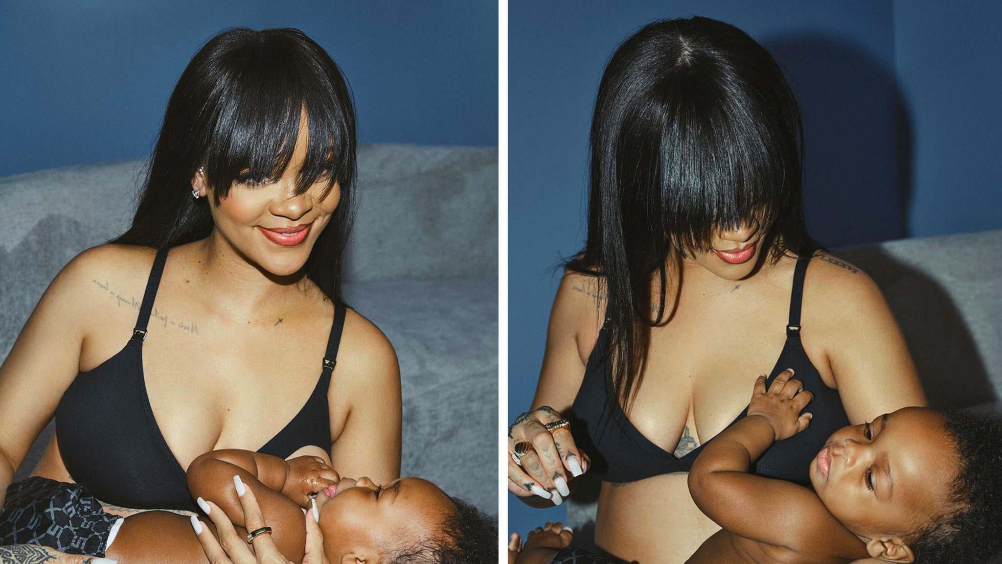 Rihanna Breastfeeds Son RZA in Maternity Underwear Ad for Savage X Fenty