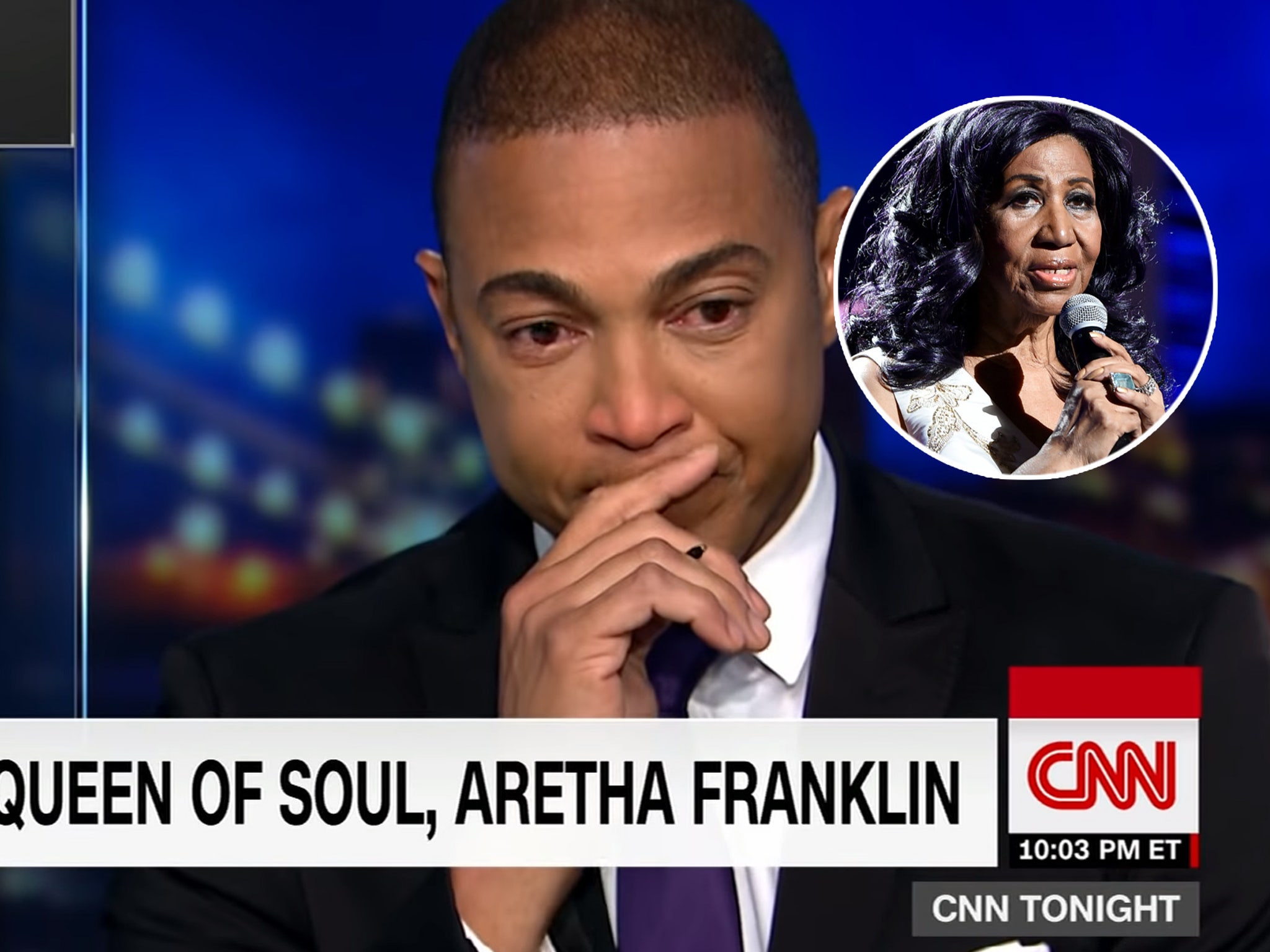 Don Lemon Breaks Down During Emotional Tribute to Aretha Franklin on CNN