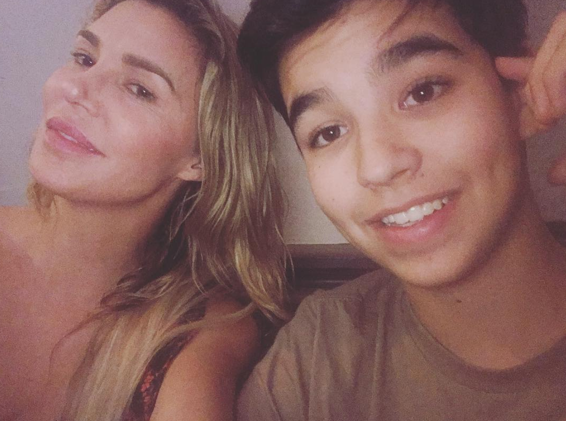 "Me & my mini me ❤️❤️even though he is bigger then me #postpermissiongranted @masoncibrian," Brandi Glanville with son Mason Cibrian (October 9, 2017)