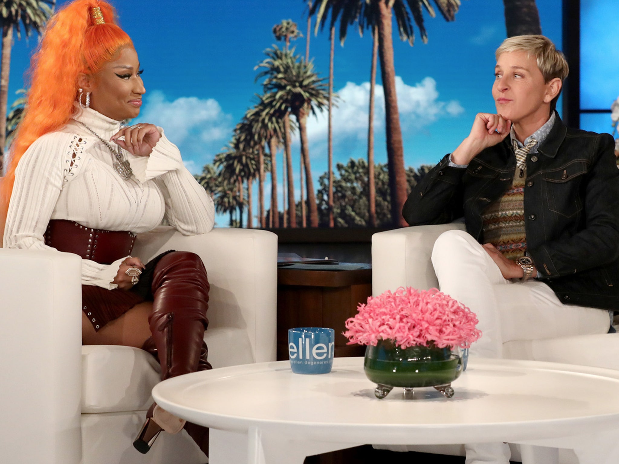 Nicki Minaj Tells Ellen DeGeneres She 'Wanted to Punch' Travis Scott and  Expects Men to Go '3 Times a Night' with Her in Bed