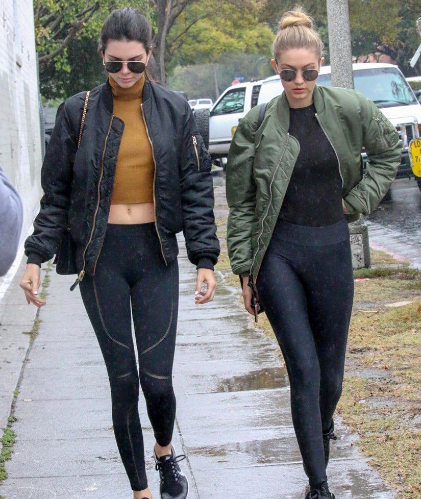 Kendall Jenner and Gigi Hadid Sport Matching Bomber Jackets -- Who
