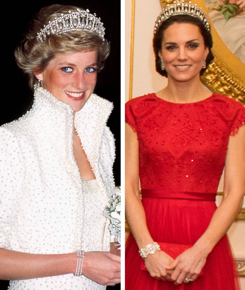 Kate Middleton Recycles Princess Diana's Tiara & Gorgeous Red Dress