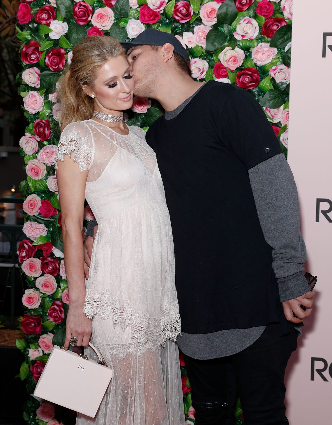 Paris Hilton and Chris Zylka arrive at Rose Rush Party Sydney on November 29, 2017 in Sydney, Australia.