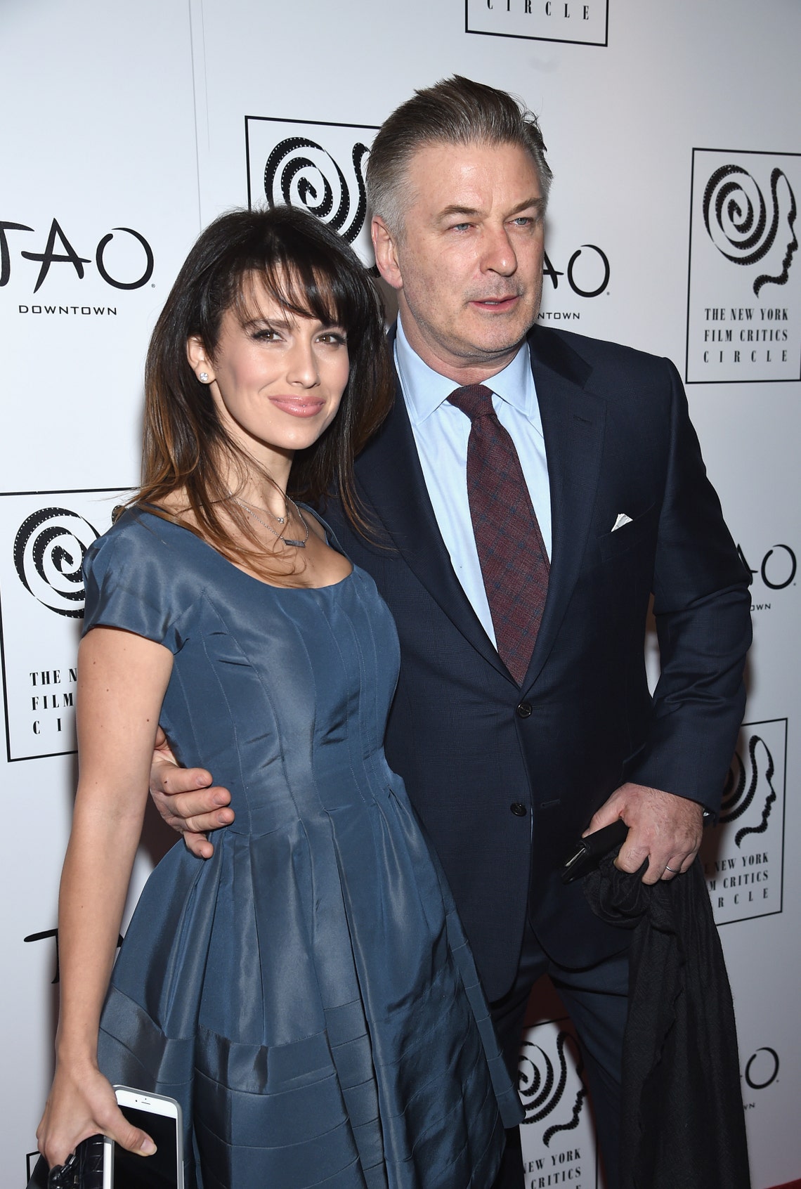 Hilaria and Alec Baldwin attend the 2015 New York Film Critics Circle Awards at TAO Downtown in New York City (January 4, 2016).