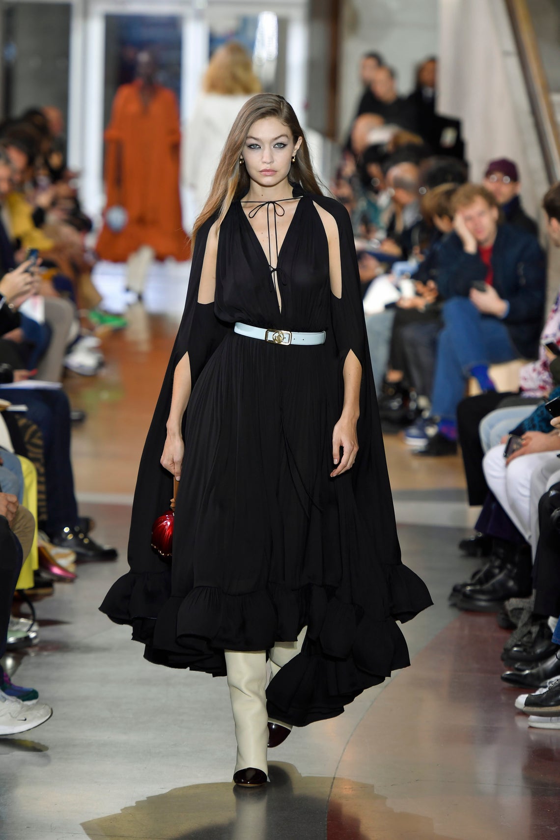 Gigi Hadid attends the Louis Vuitton Menswear Spring/Summer 2020 show  during Paris Fashion Week in