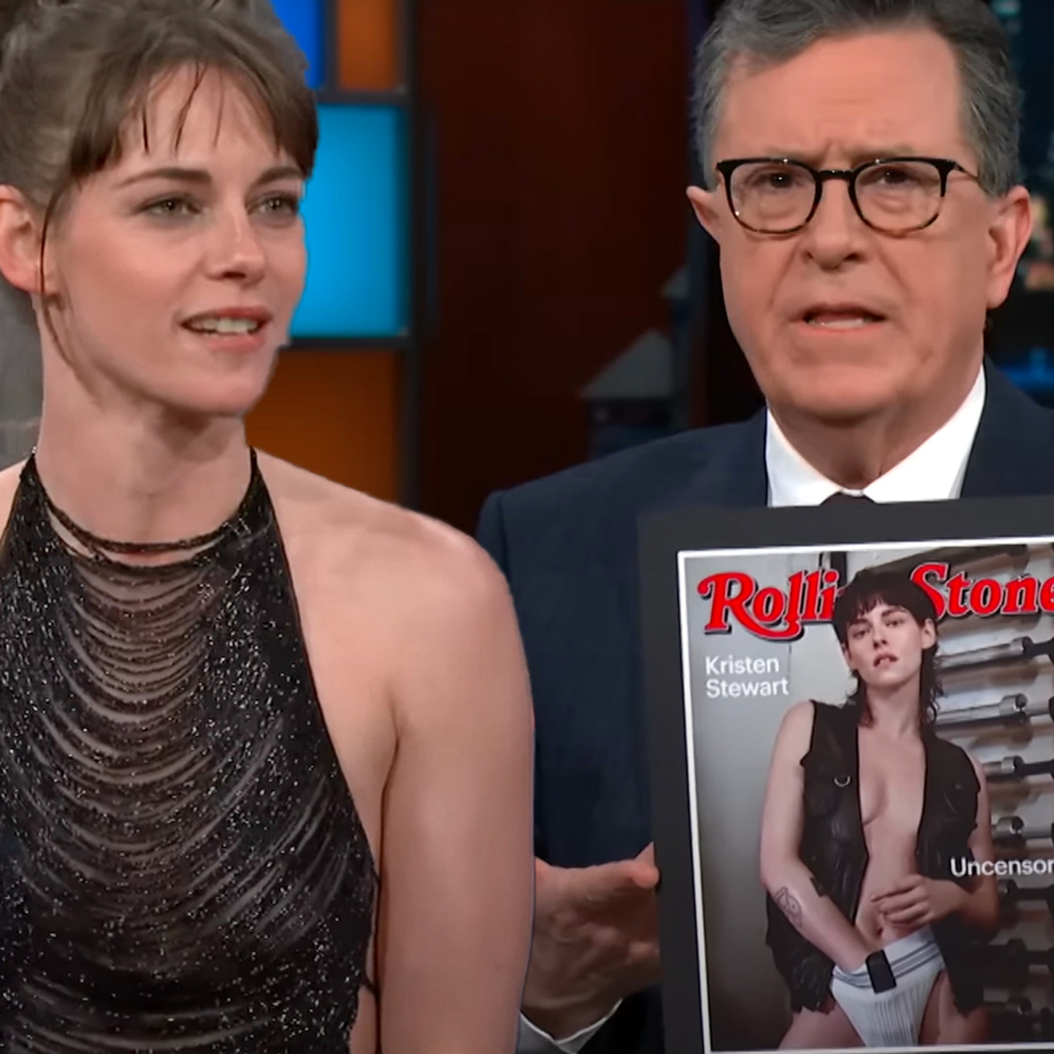 Kristen Stewart Slams Criticism of Rolling Stone Cover, Stephen Colbert  Says CBS Asked Him Not to Show It