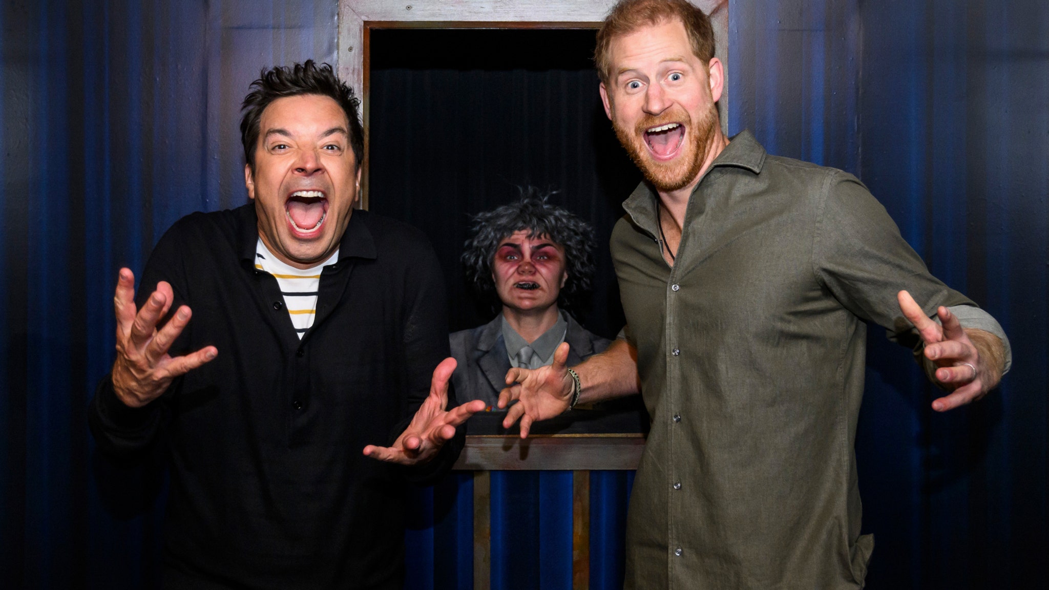 Prince Harry Gets Crap Scared Out of Him In Haunted House with Jimmy Fallon