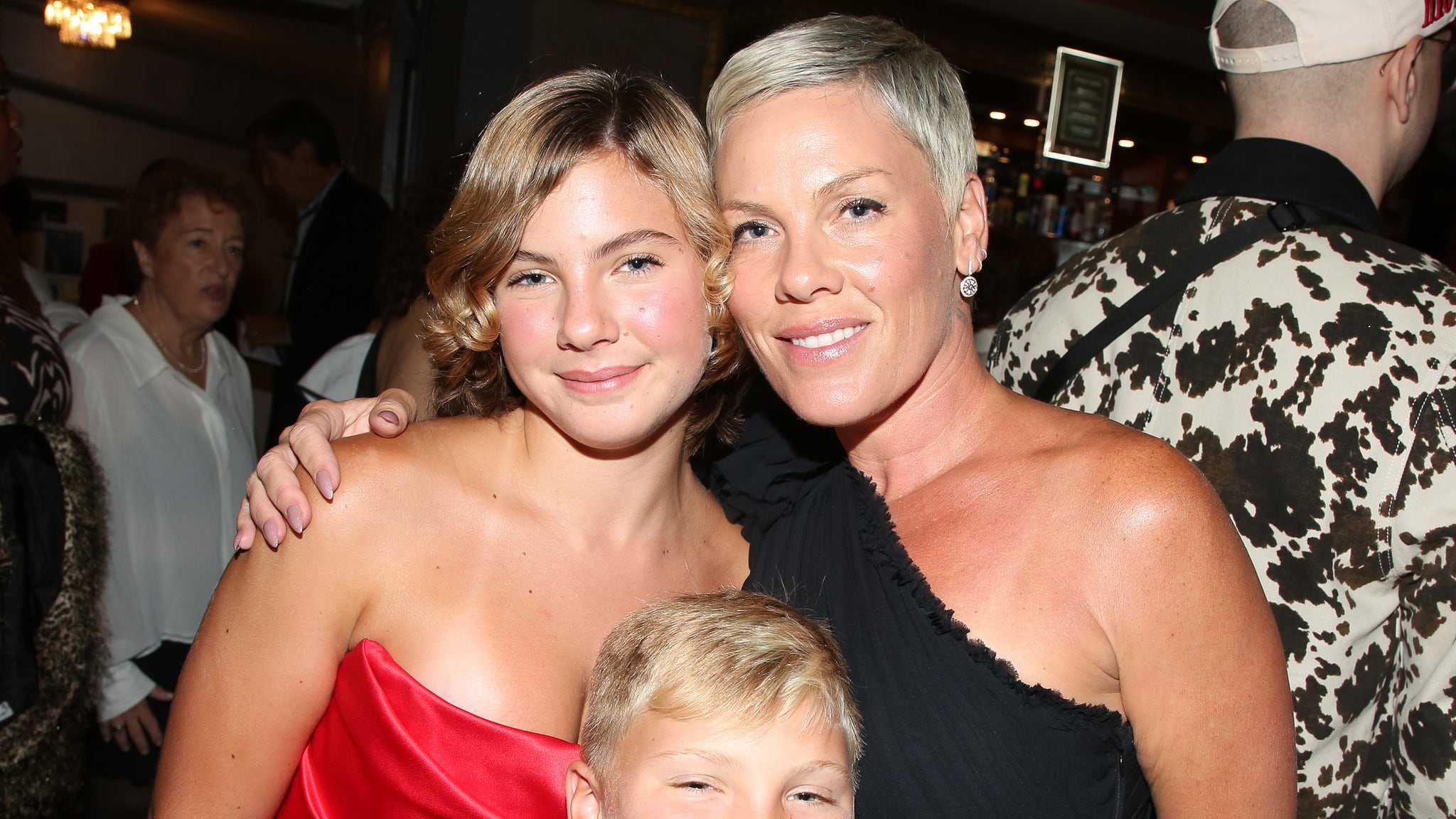 Pink Makes Rare Appearance with Kids Willow and Jameson