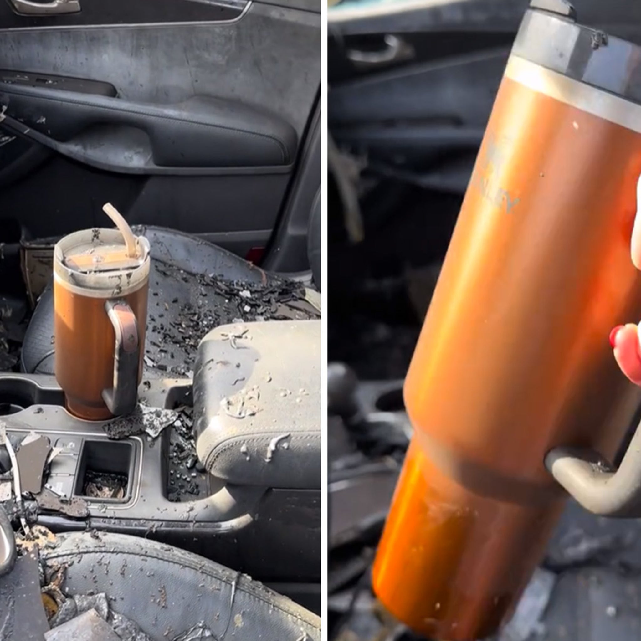 Woman's Stanley tumbler survived a car fire - Now the company is giving her  free cups and a new ride - ABC7 Los Angeles