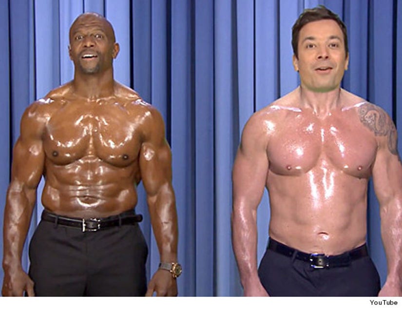 Jimmy Fallon & Terry Crews Perform Shirtless Nip Sync to Ebony