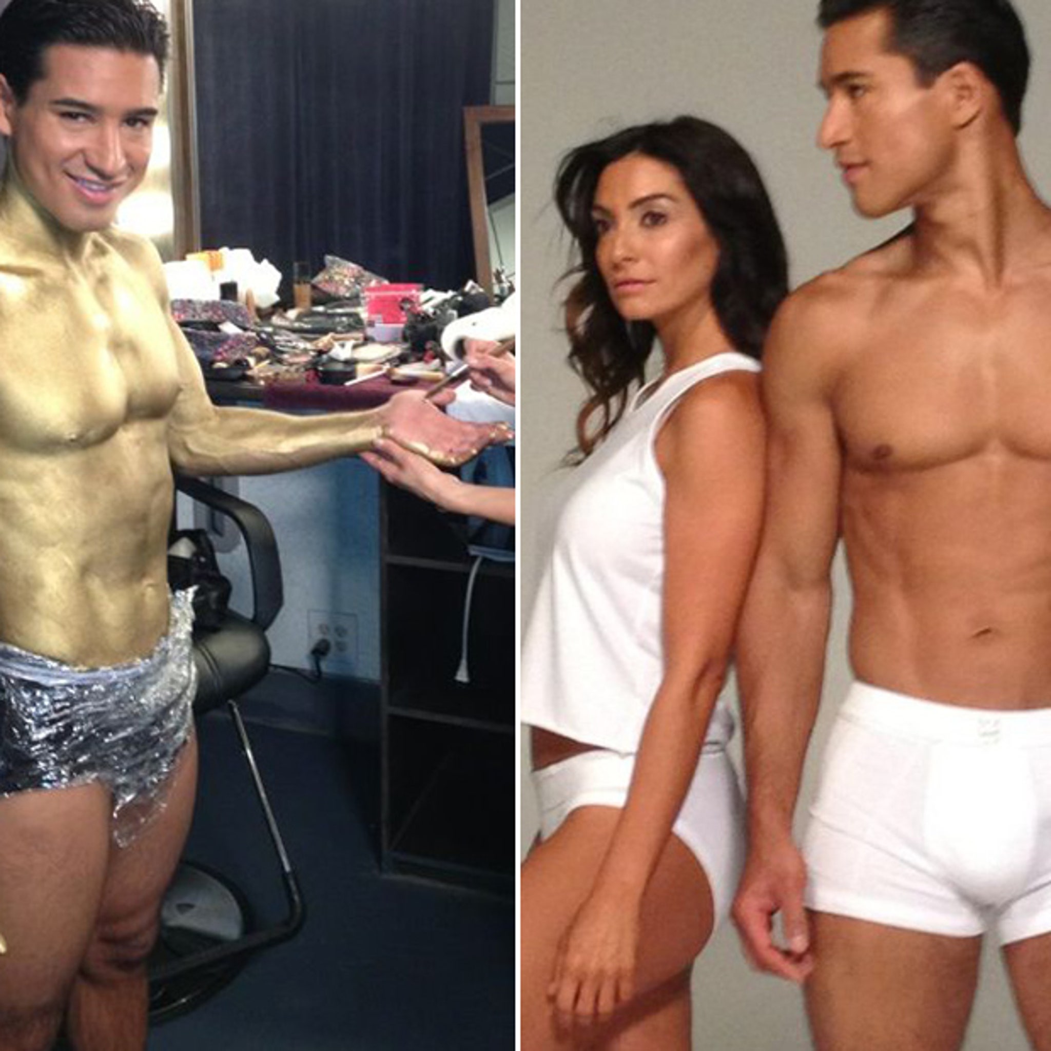 Mario Lopez Gets Body Painted in Gold for Sexy Underwear Shoot
