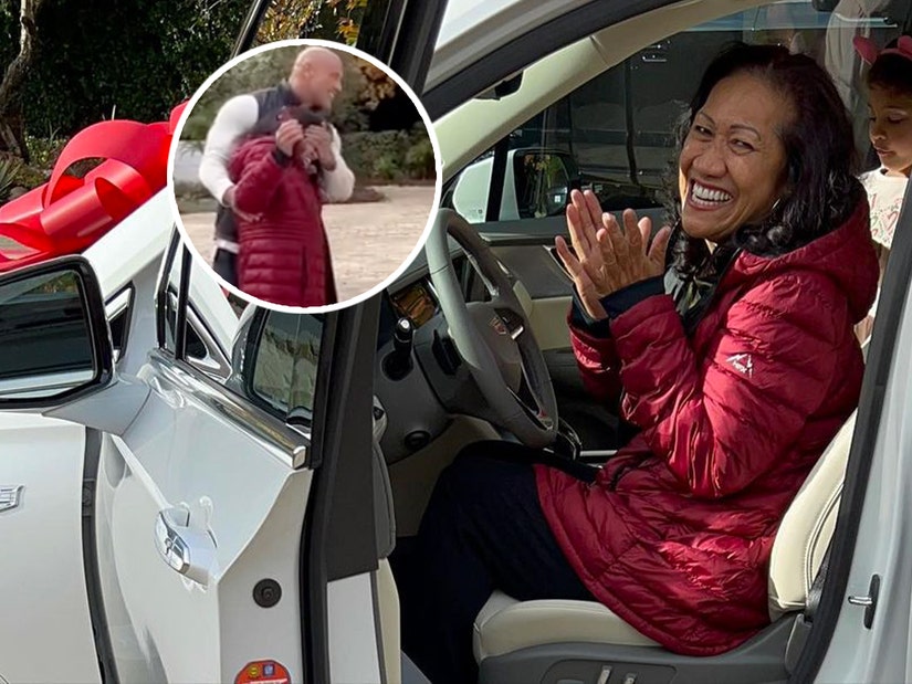 Watch The Rock Surprises Mom With New Car On Christmas